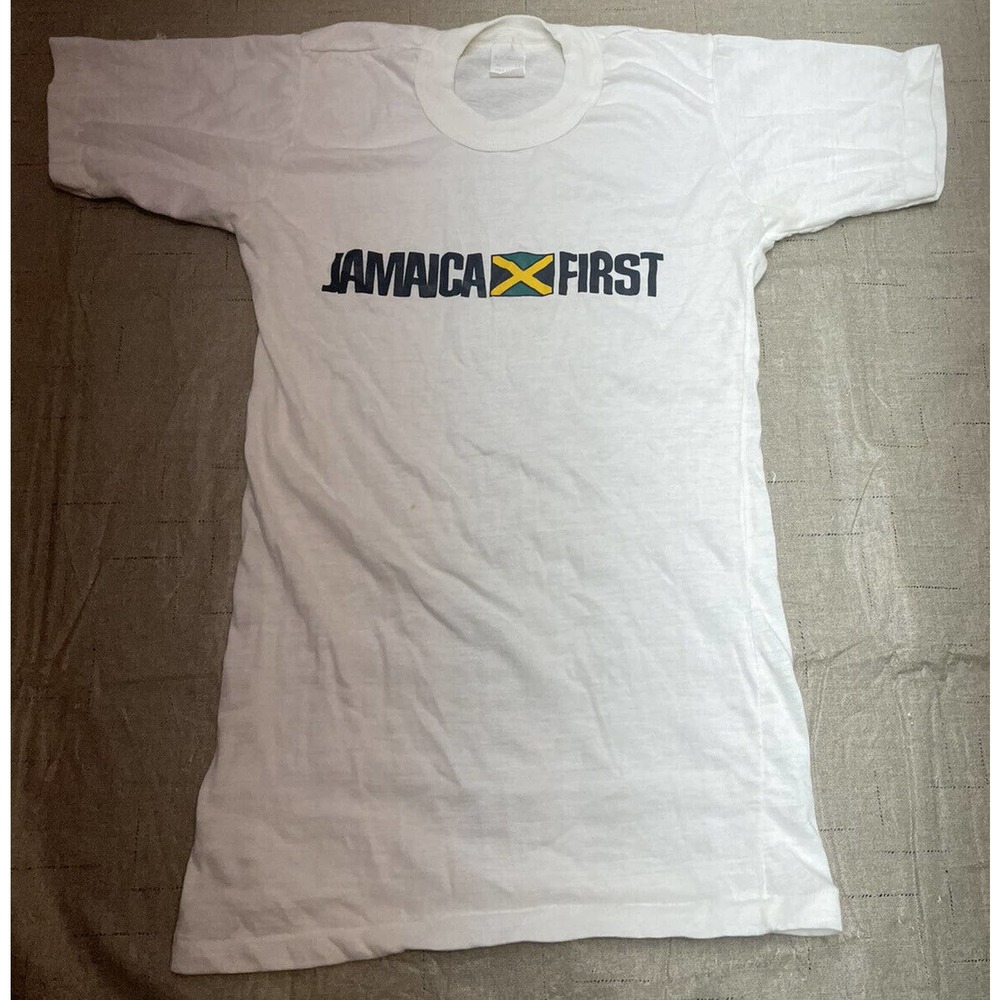 Vintage Jamaica First Single Stitch T-Shirt Size Small Sun Island